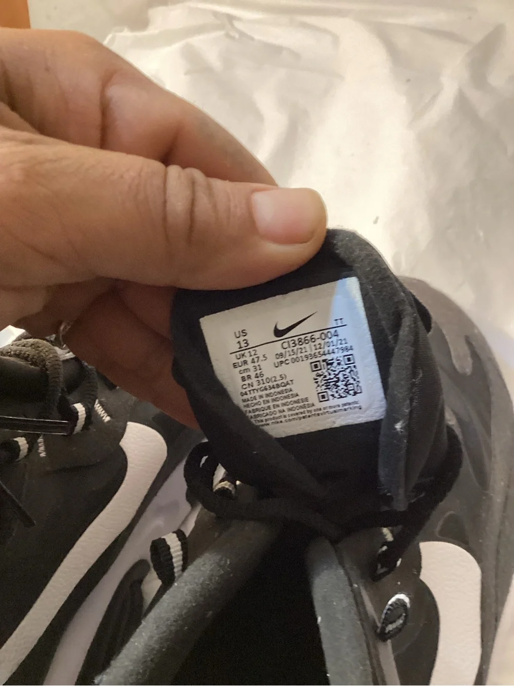 Size 13 - Nike Air Max 270 React Black White